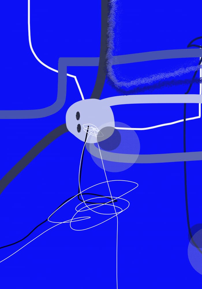 Blue Abstract Creature by Pelin Atilla — canvas wall art