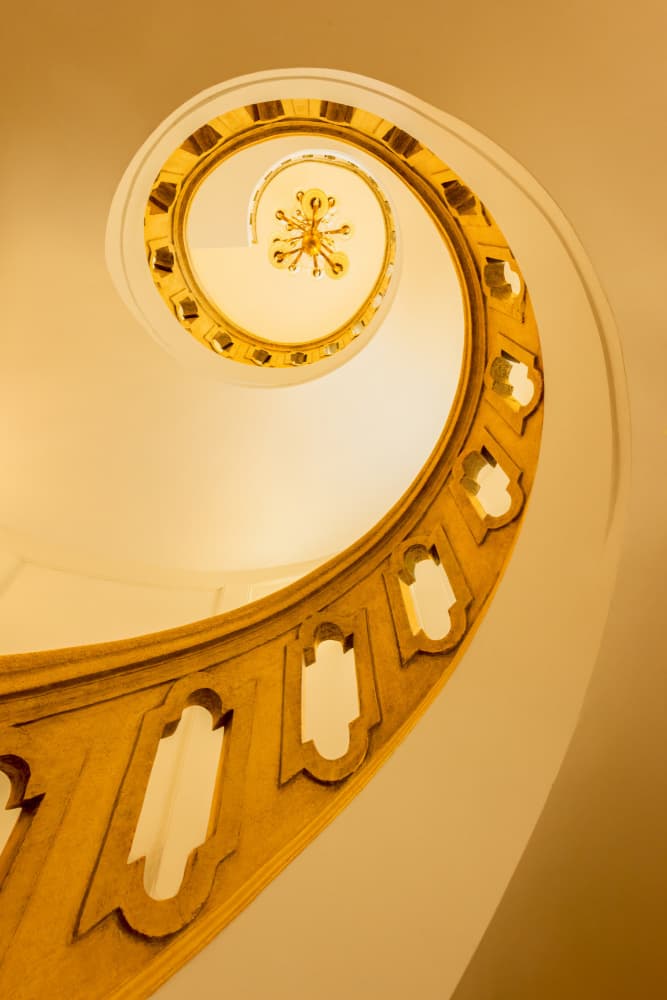 Golden Spiral Staircase by konglingming — canvas wall art