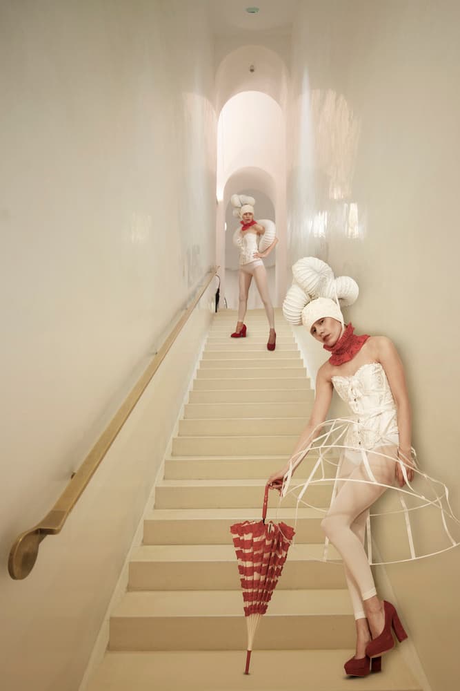 Elegant Staircase Fashion by Christine von Diepenbroek — canvas wall art