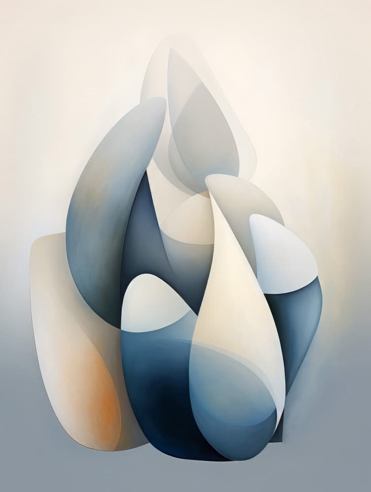 Serene Abstract Forms by Bilge Paksoylu — canvas wall art