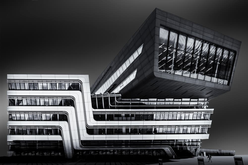Modern Geometric Building by Rolf Endermann — canvas wall art