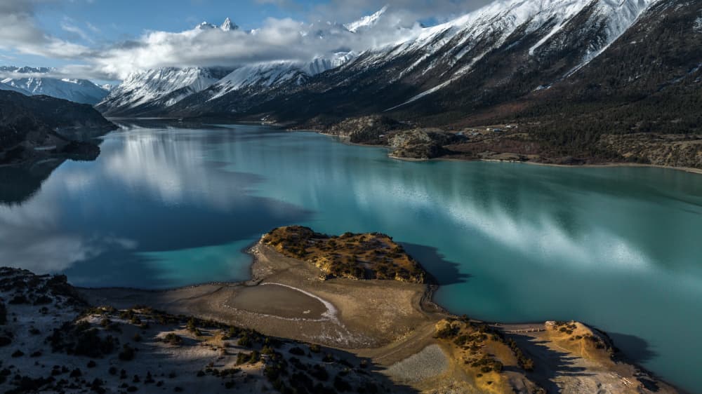 Majestic Mountain Lake by UU — canvas wall art