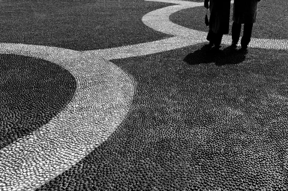 Geometric Path People by Jure Kravanja — canvas wall art