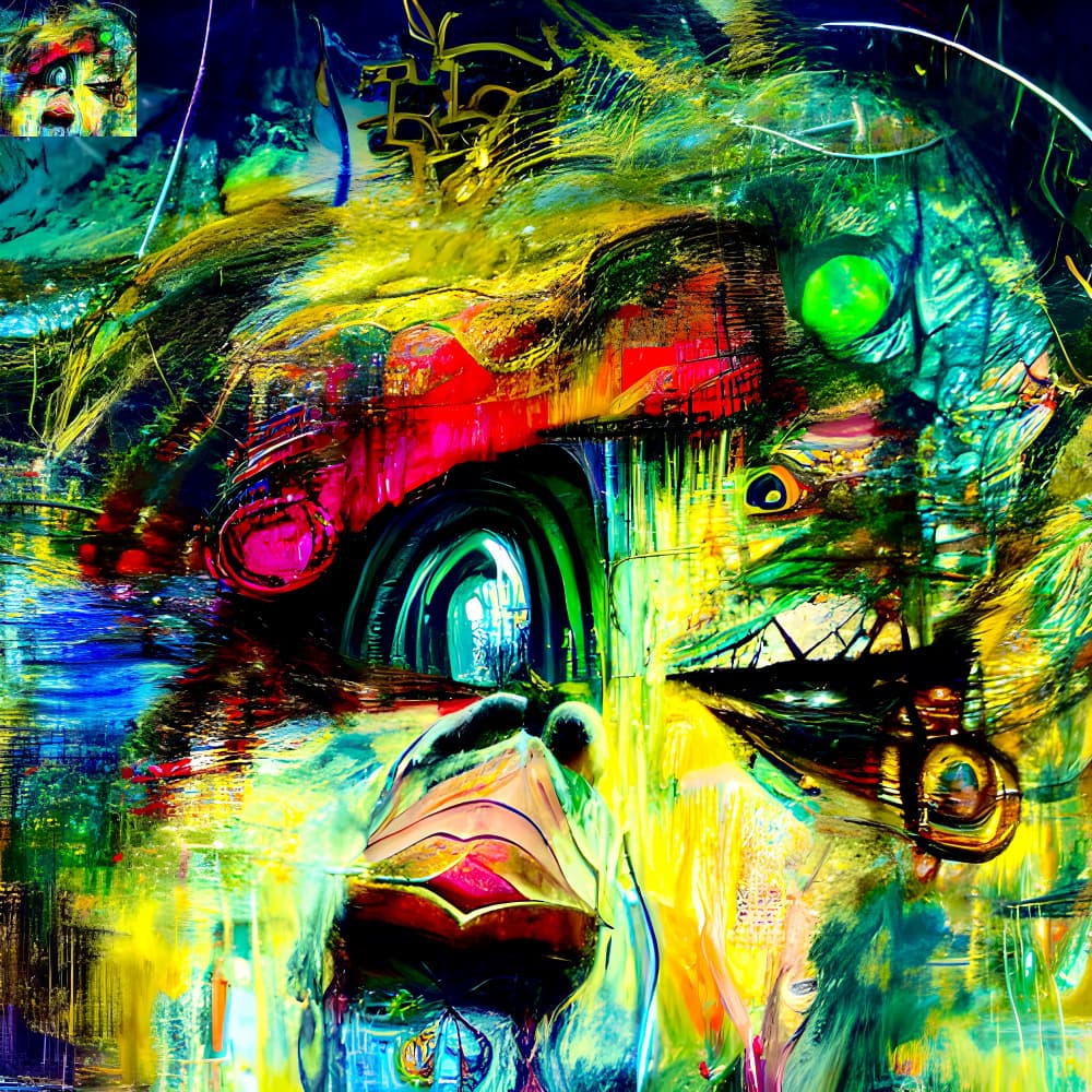 Distorted Psychedelic Face by mnemonixART — canvas wall art