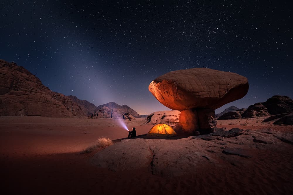 Starry Desert Solitude by Karol Nienartowicz — canvas wall art
