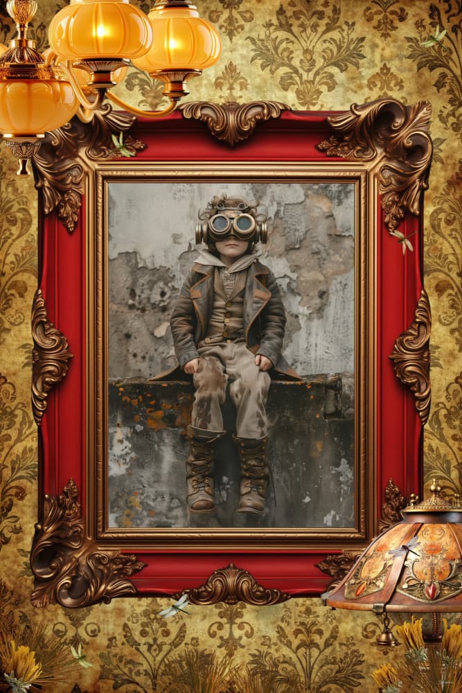 Steampunk Boy Portrait by Sue Skellern — canvas wall art