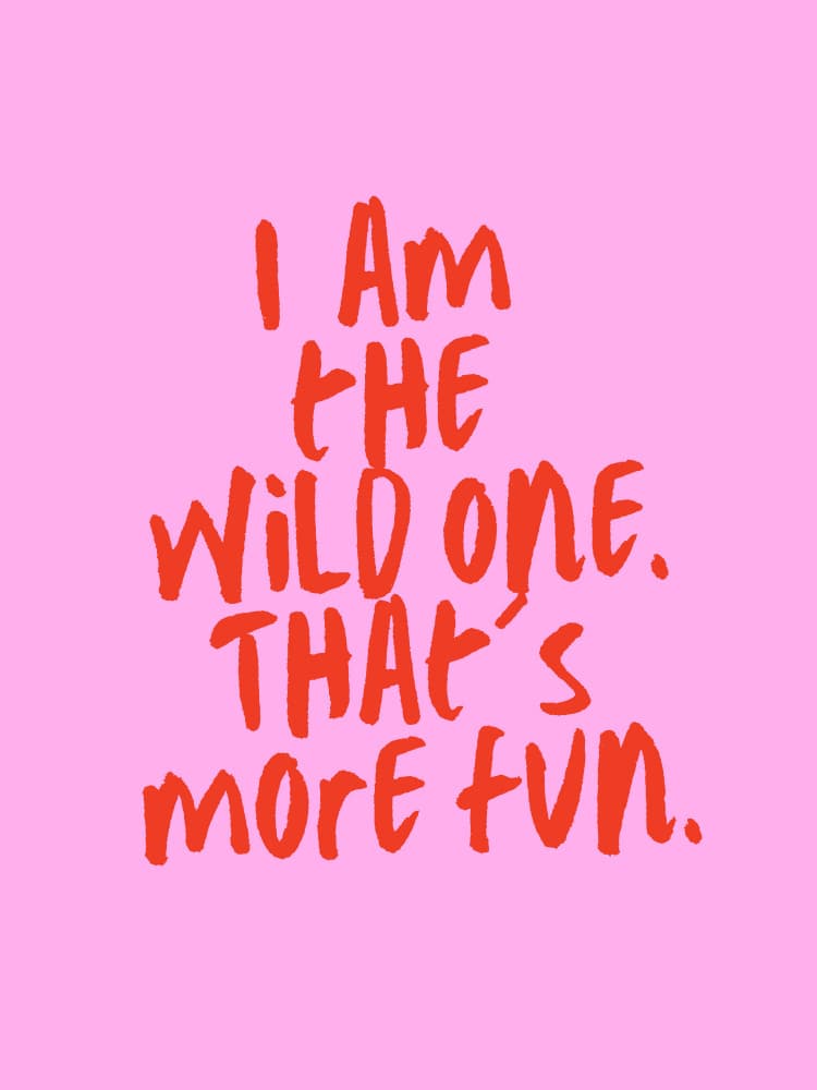 Wild One Fun Quote by Ohkimiko — canvas wall art