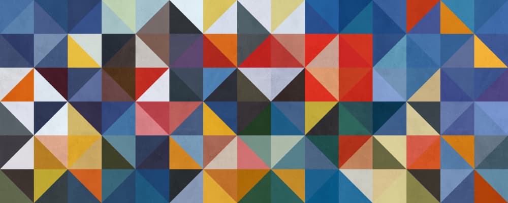 Vibrant Geometric Triangles by Vitor Costa — canvas wall art