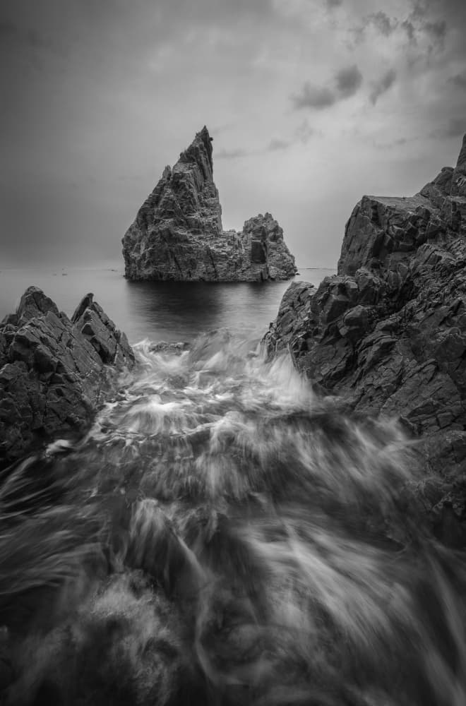 Moody Sea Stacks by YANGYING — canvas wall art