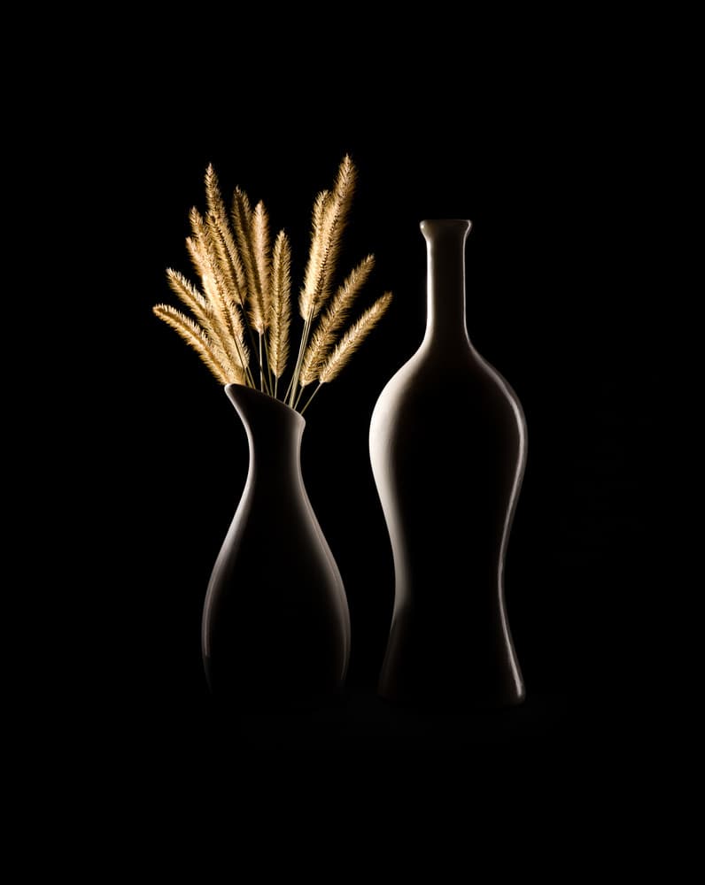 Golden Grass Vases by Margareth Perfoncio — canvas wall art