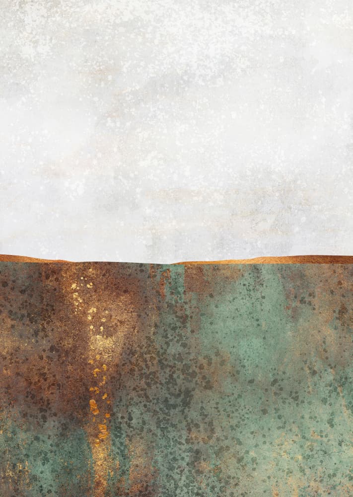 Golden Patina Horizon by Elisabeth Fredriksson — canvas wall art