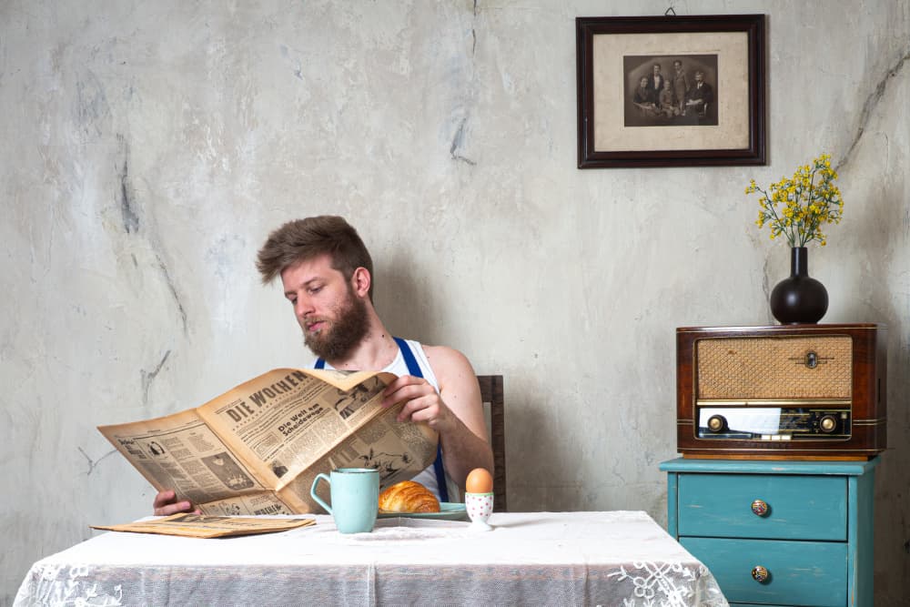 Vintage Morning Routine by Ruth Franke — canvas wall art