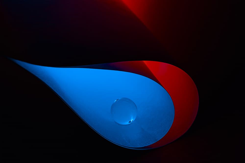 Blue Red Water Drop by Lydia Jacobs — canvas wall art