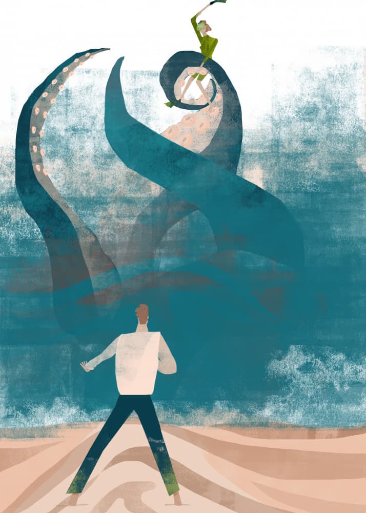 Confronting the Kraken by Annelien Smet — canvas wall art