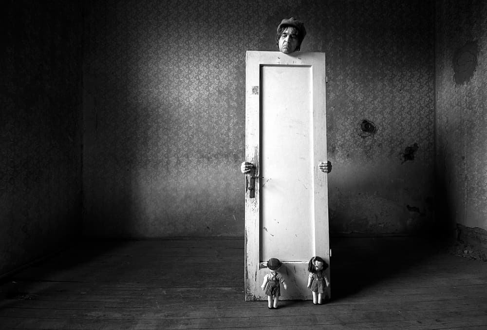 Haunting Door Figure by mario grobenski - psychodaddy — canvas wall art