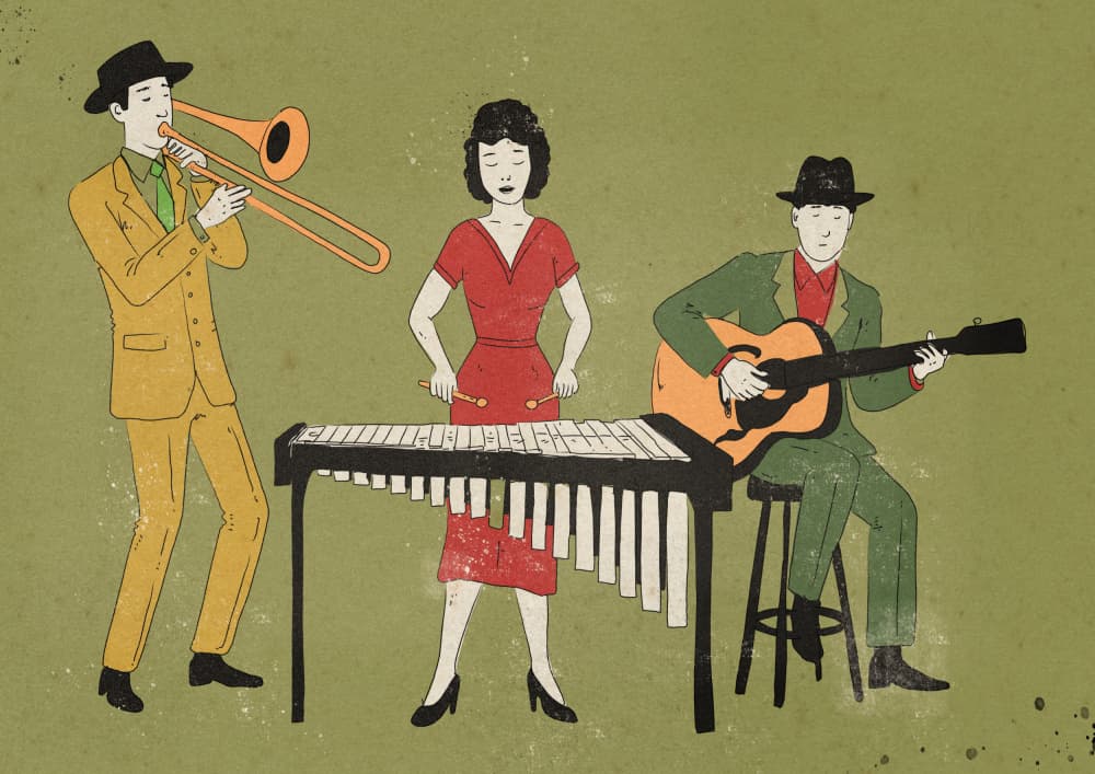Vintage Jazz Band by Nicholas — canvas wall art