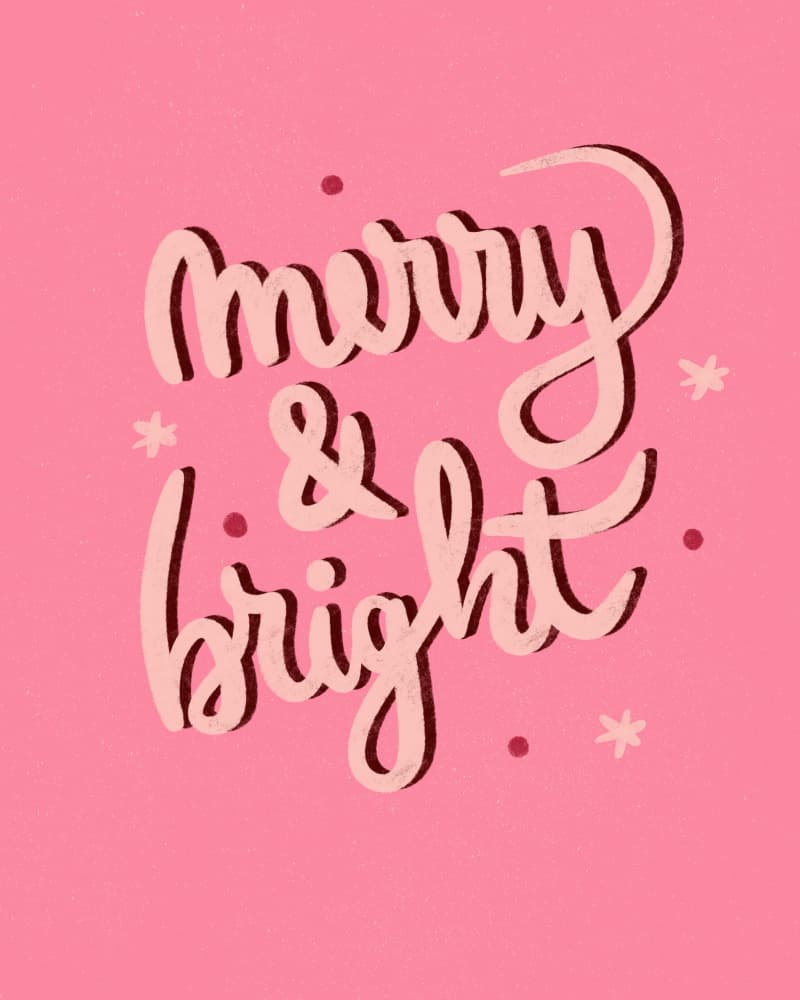 Pink Merry Bright by Angela Minca — canvas wall art