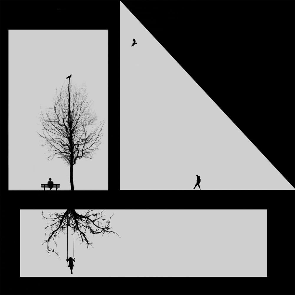 Contemplative Tree Silhouettes by Hadi Malijani (Malenjani) — canvas wall art