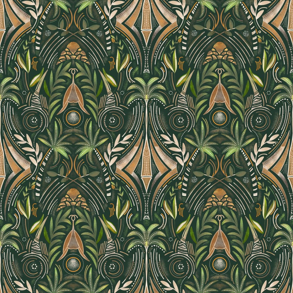 Ornate Jungle Pattern by Josie George — canvas wall art