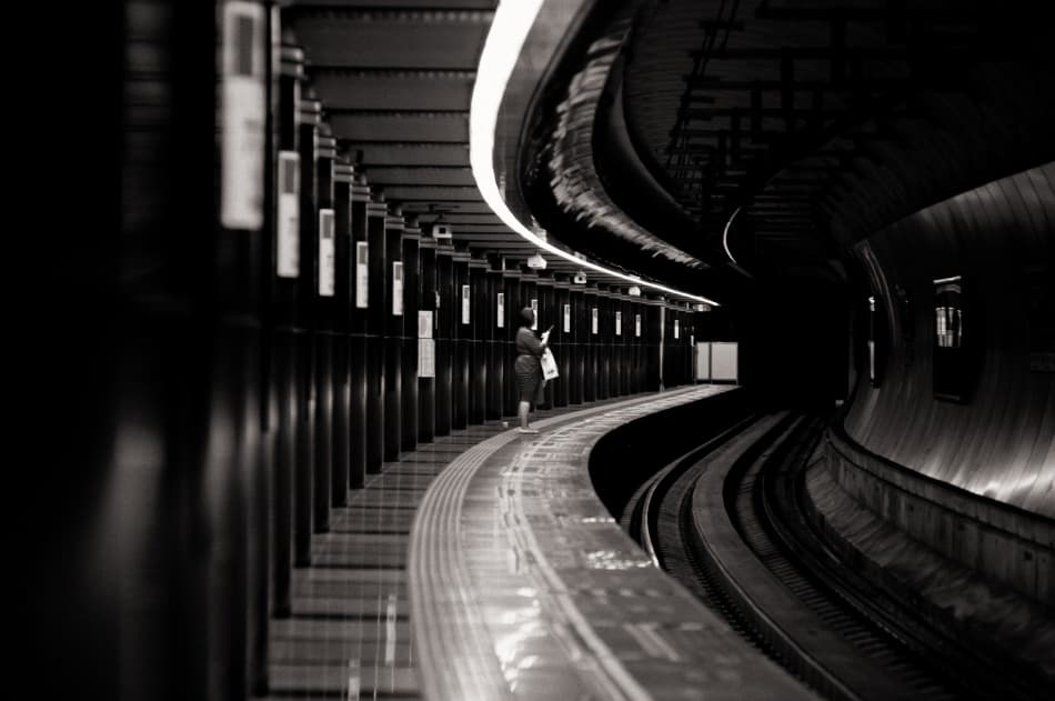 Subway Station Solitude by Kouji Tomihisa — canvas wall art