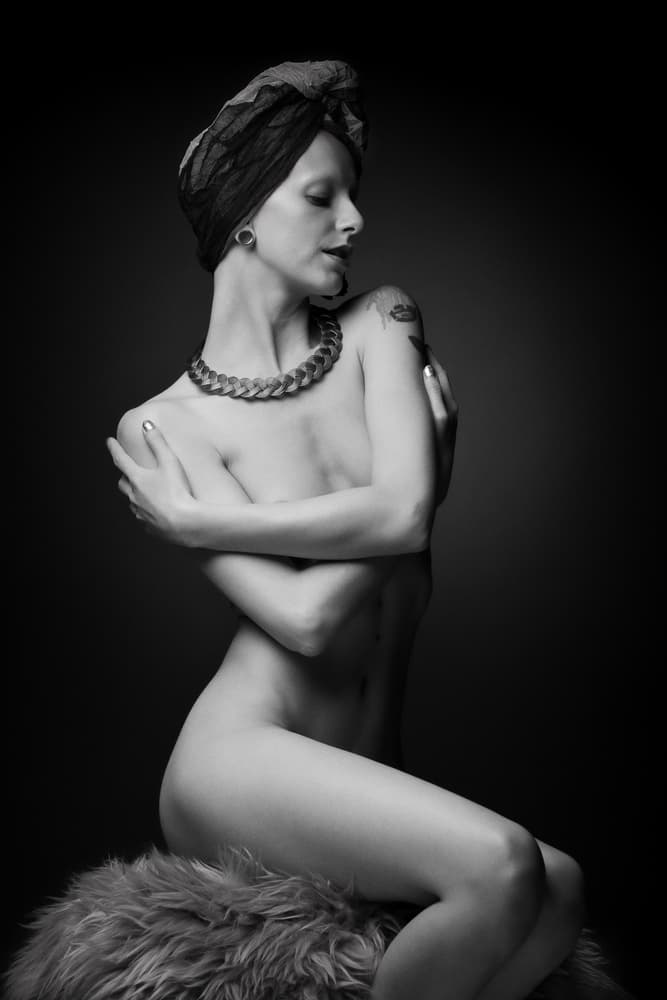 Turbaned Nude Elegance by Jan Slotboom — canvas wall art
