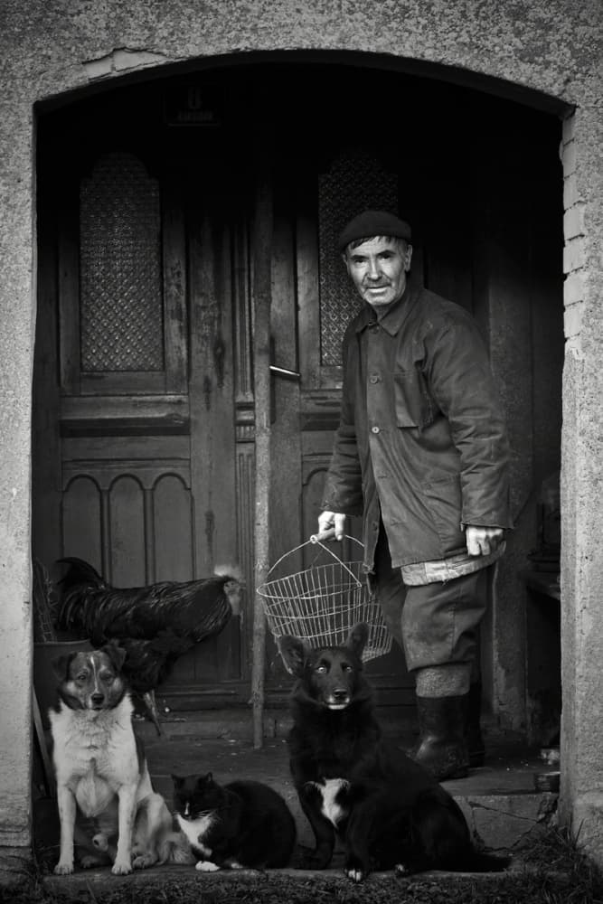 Rustic Doorway Friends by Leszek Paradowski — canvas wall art