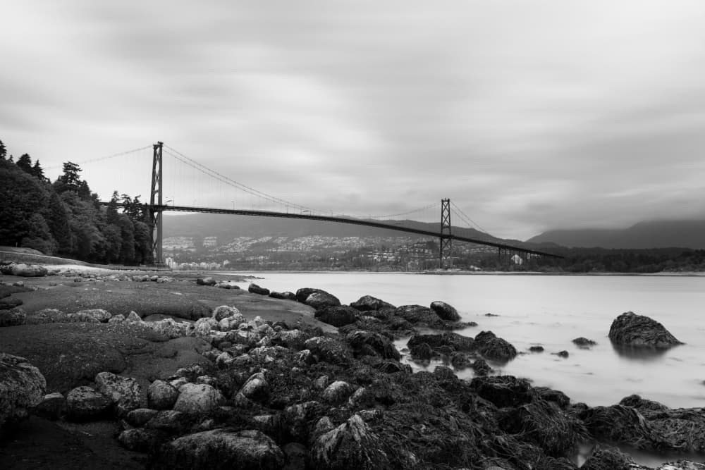Lions Gate Bridge Serenity by Lynann Colligan — canvas wall art
