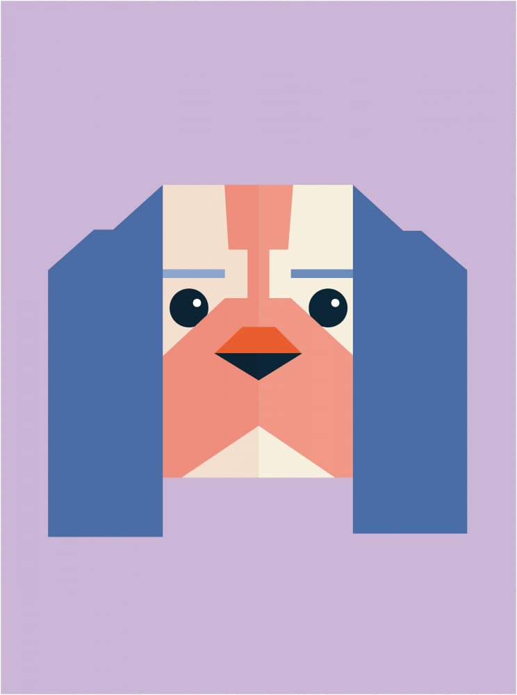 Geometric Dog Portrait by DARIA IVANOVNA — canvas wall art
