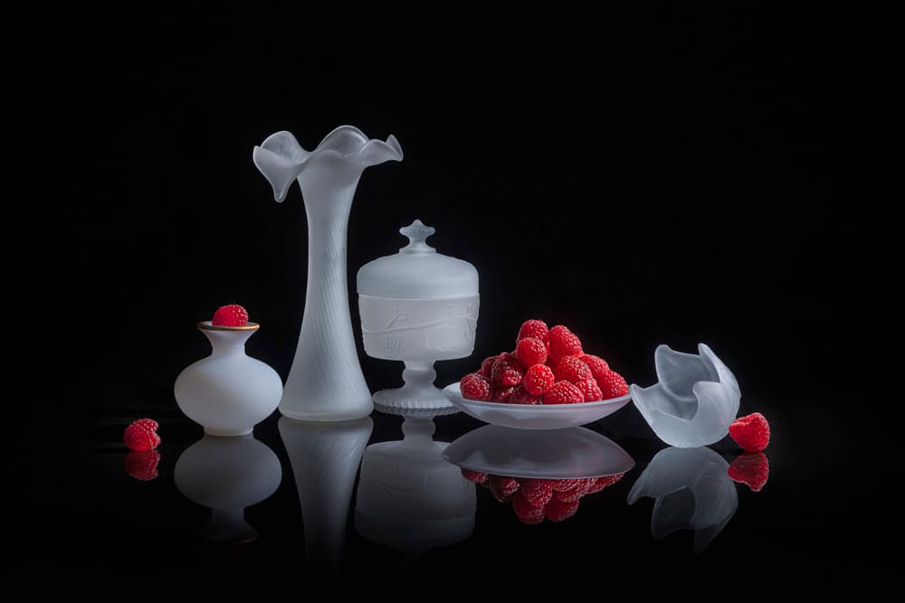 Frosted Glass Red Berries by Lydia Jacobs — canvas wall art