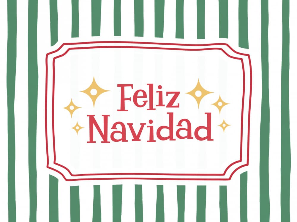Feliz Navidad Stripes by Jolly and Dash — canvas wall art