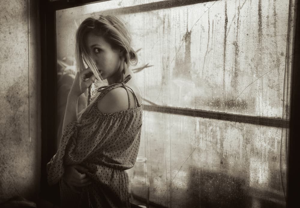 Pensive Woman by Window by Paul — canvas wall art