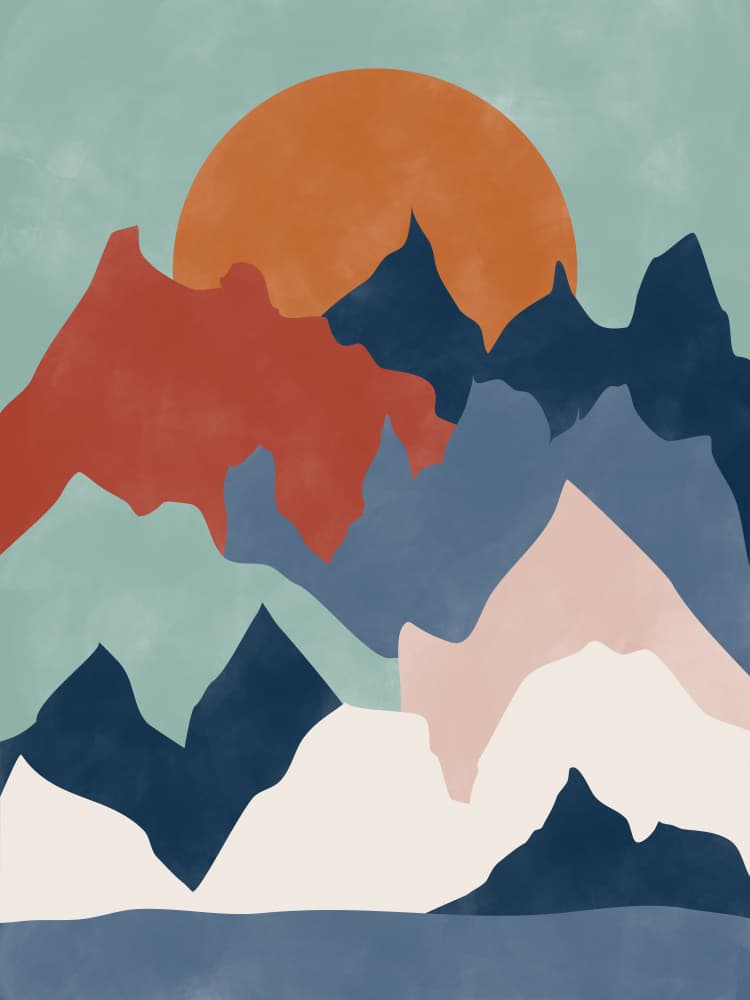 Colorful Mountain Sunset by Elena Ristova — canvas wall art
