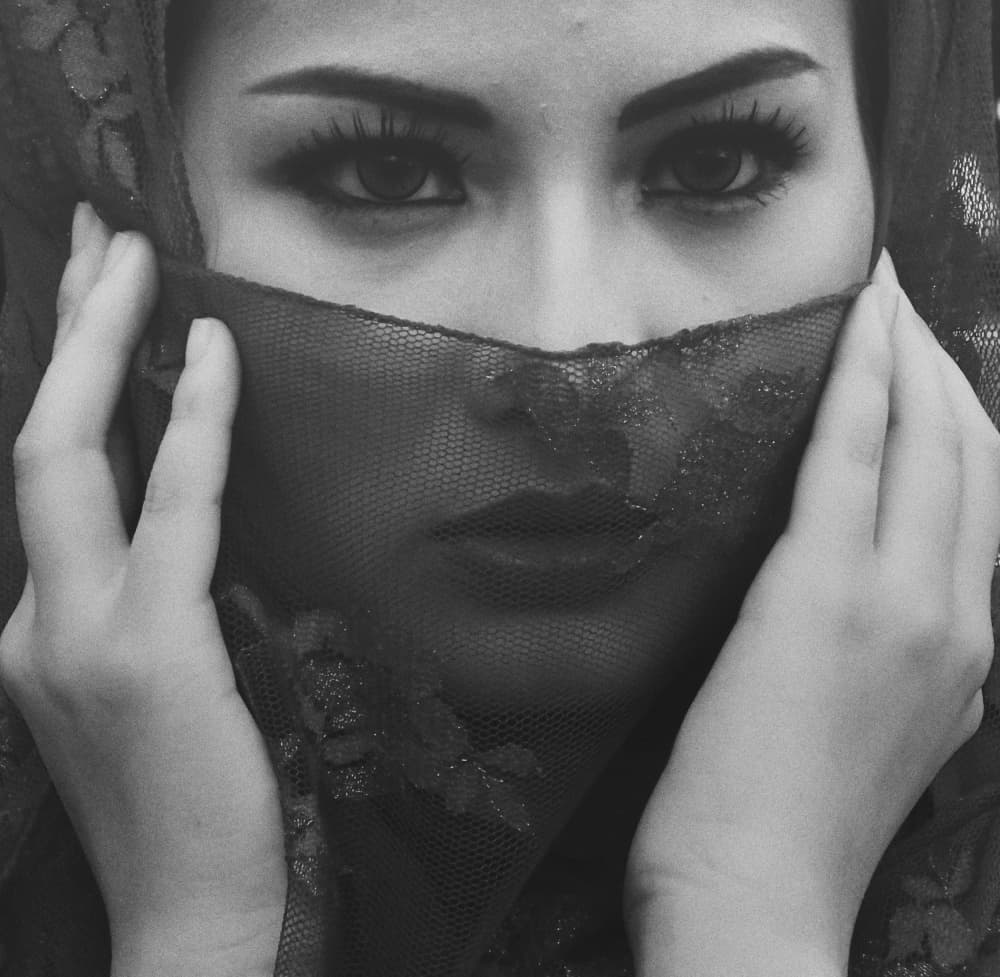 Elegant Veiled Portrait by Kahar Lagaa — canvas wall art