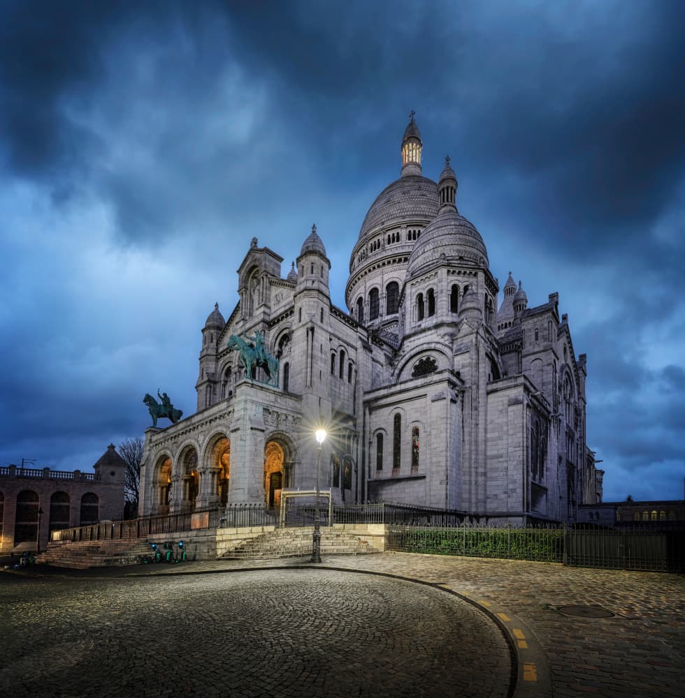 Dramatic Sacré-Cœur Night by Antoni Figueras — canvas wall art