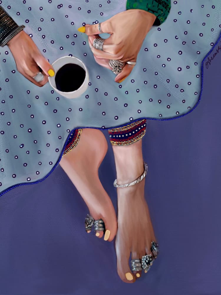 Bohemian Coffee Moment by Osheensgallery — canvas wall art