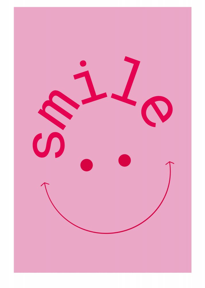 Simply Smile Pink by SERGIO ORTIZ — canvas wall art