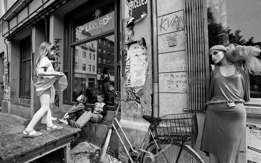 Urban Children And Mannequin by Dieter Matthes — canvas wall art