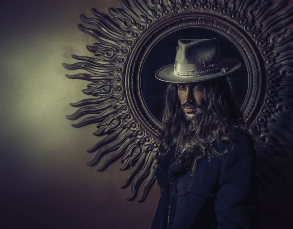 Mysterious Man Ornate Mirror by gNo — canvas wall art