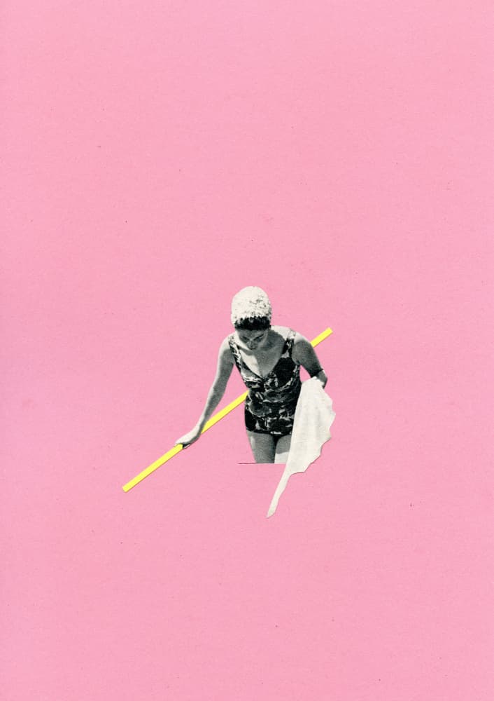 Retro Pink Swimmer by Cassia Beck — canvas wall art