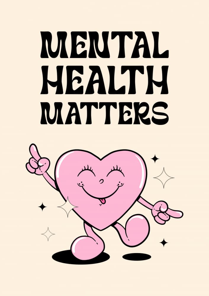 Mental Health Happy Heart by Alina Shulhouskaya — canvas wall art