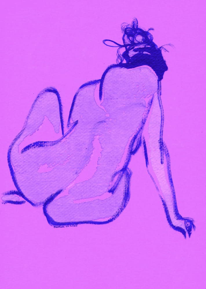 Serene Purple Nude by Santhosh ch — canvas wall art