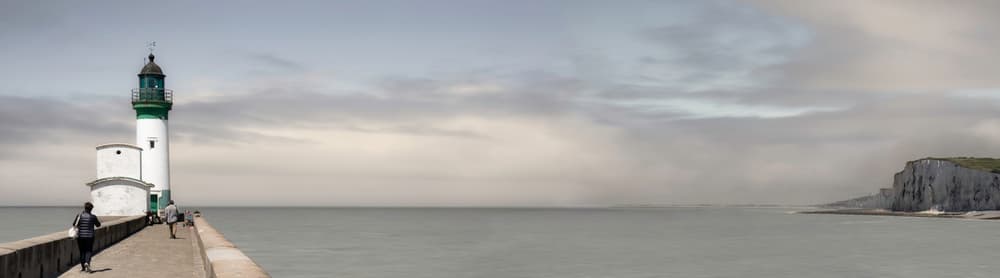 Lighthouse Pier And Cliffs by Gilbert Claes — canvas wall art