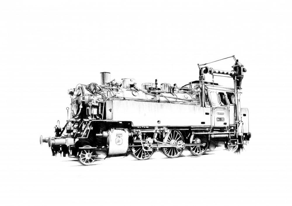 Vintage Steam Locomotive by Kulik — canvas wall art
