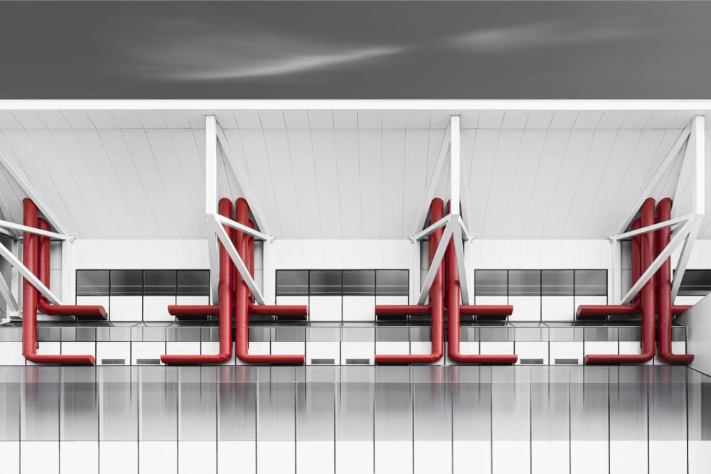 Industrial Red Pipes by Greetje van Son — canvas wall art