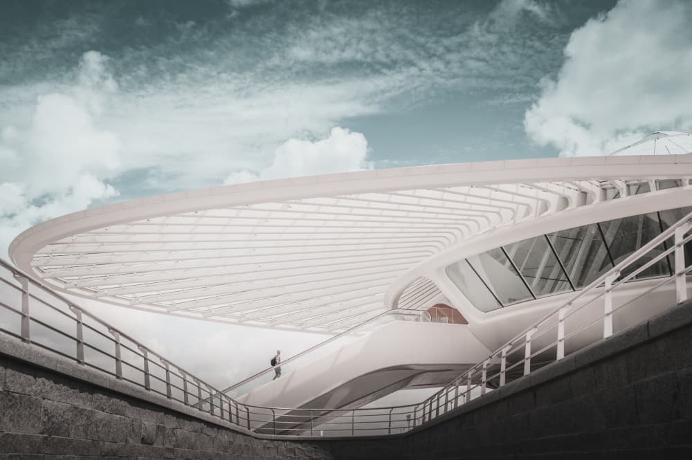 Futuristic White Architecture by Marc Huybrighs — canvas wall art