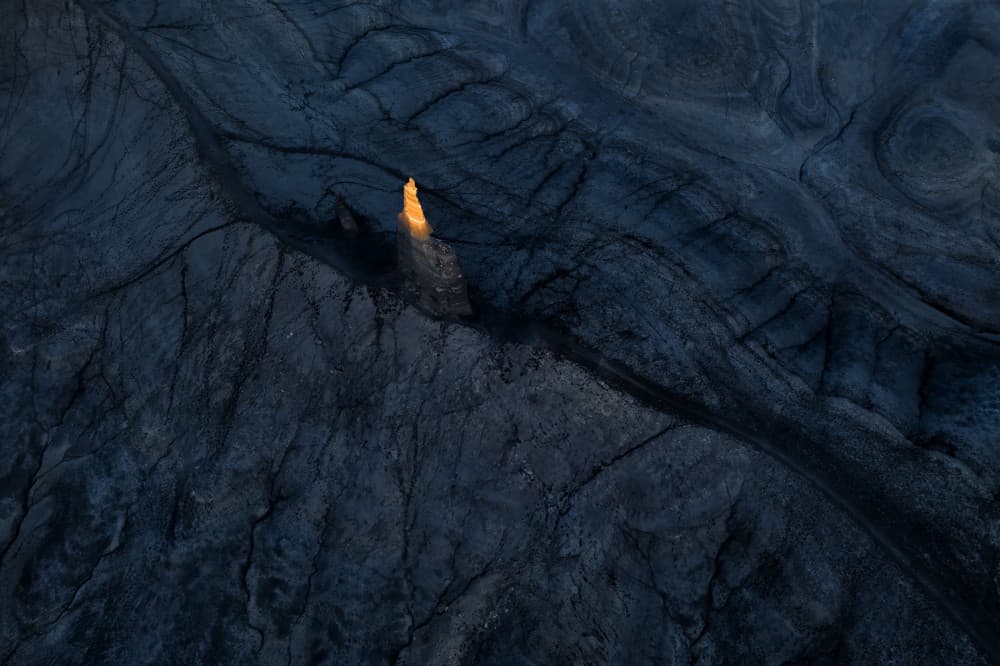 Golden Spire Dark Landscape by John Fan — canvas wall art