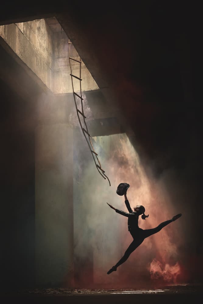 Dancer's Leap of Freedom by Sebastian Kisworo — canvas wall art