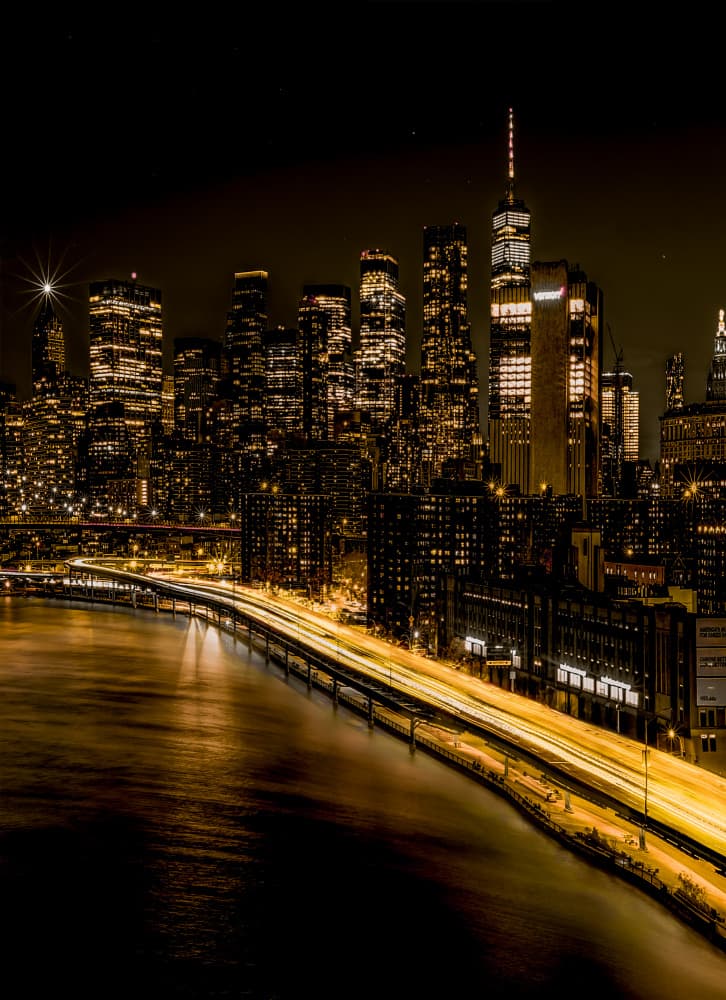 New York Night Lights by Yanny Liu — canvas wall art