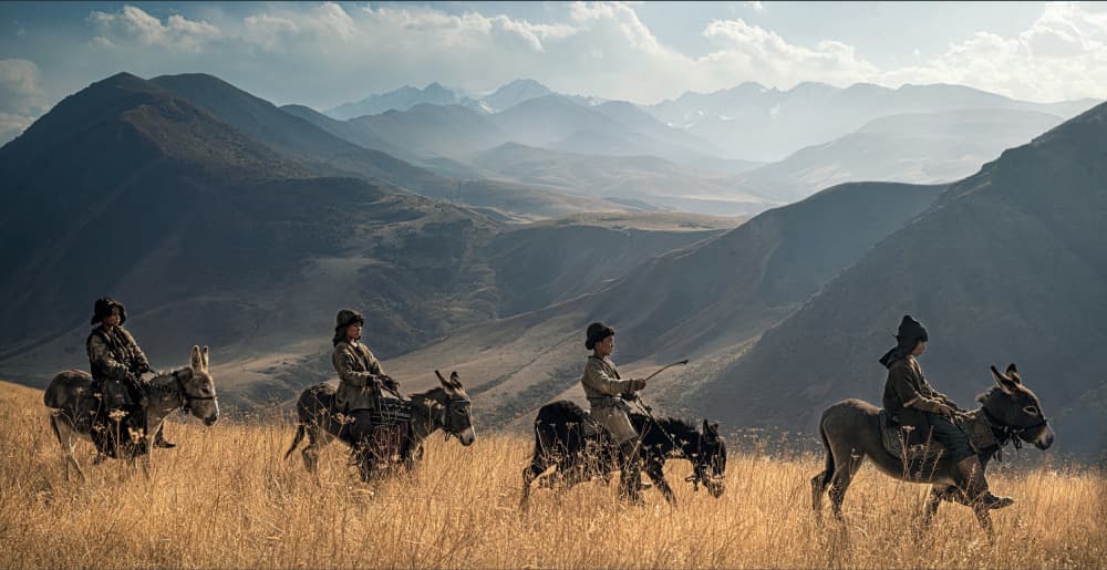 Mountain Donkey Riders by Waldemar Szmidt — canvas wall art