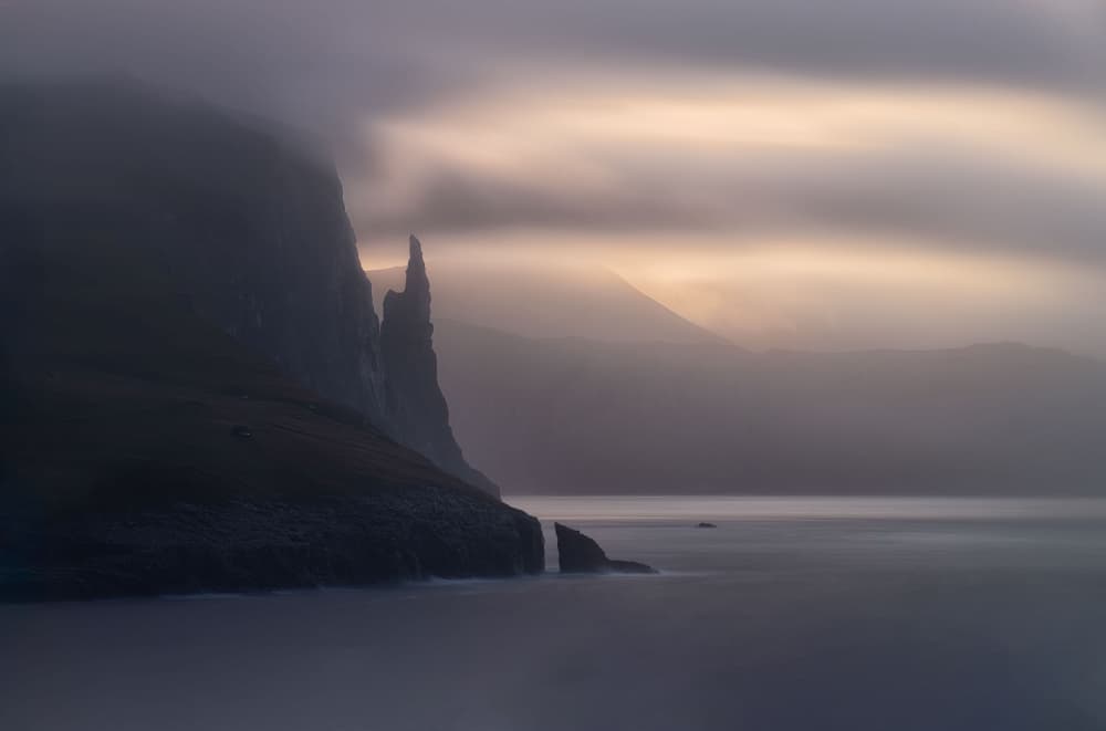 Misty Sea Stack Landscape by Larry Deng APA — canvas wall art